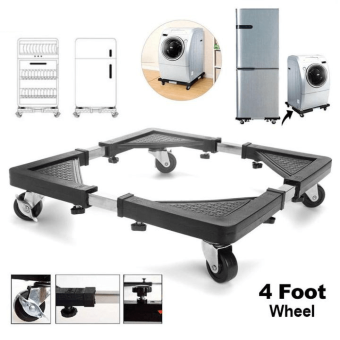 Movable Refrigerator & Washing Machine Base with Wheels – Adjustable Rack - Image 1