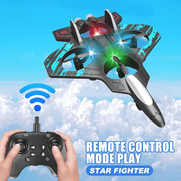 Remote Control Starfighter Drone Plane– Green & Blue - Image 1