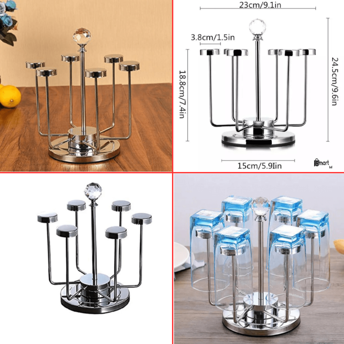 Stainless Steel Rotating Glass Holder - Image 1