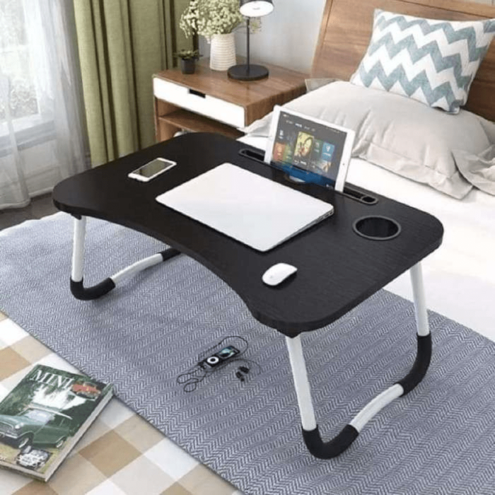 Folding Laptop Table (Black)-min Folding Laptop Table (Black) - Image 1