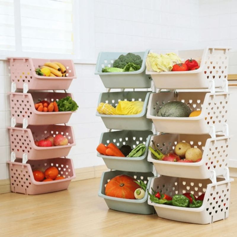 Stackable Kitchen Storage Bins – Multi-Layer Organizer