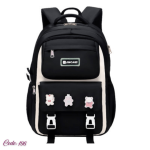 Waterproof Soft Student School Bag (Black)