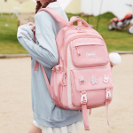 Waterproof Soft Student School Bag (Pink) - Image 3