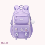 Waterproof Soft Student School Bag (Purple)