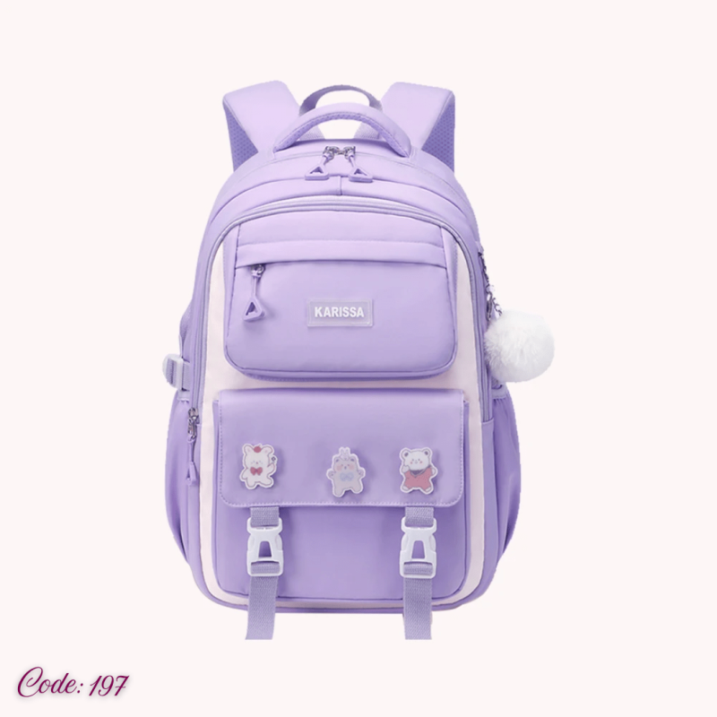 Waterproof Soft Student School Bag (Purple)